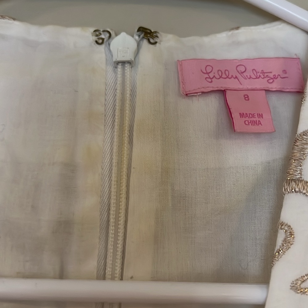 Lilly Pulitzer Cream and Gold Floral Mini Dress - Picture 3 of 4